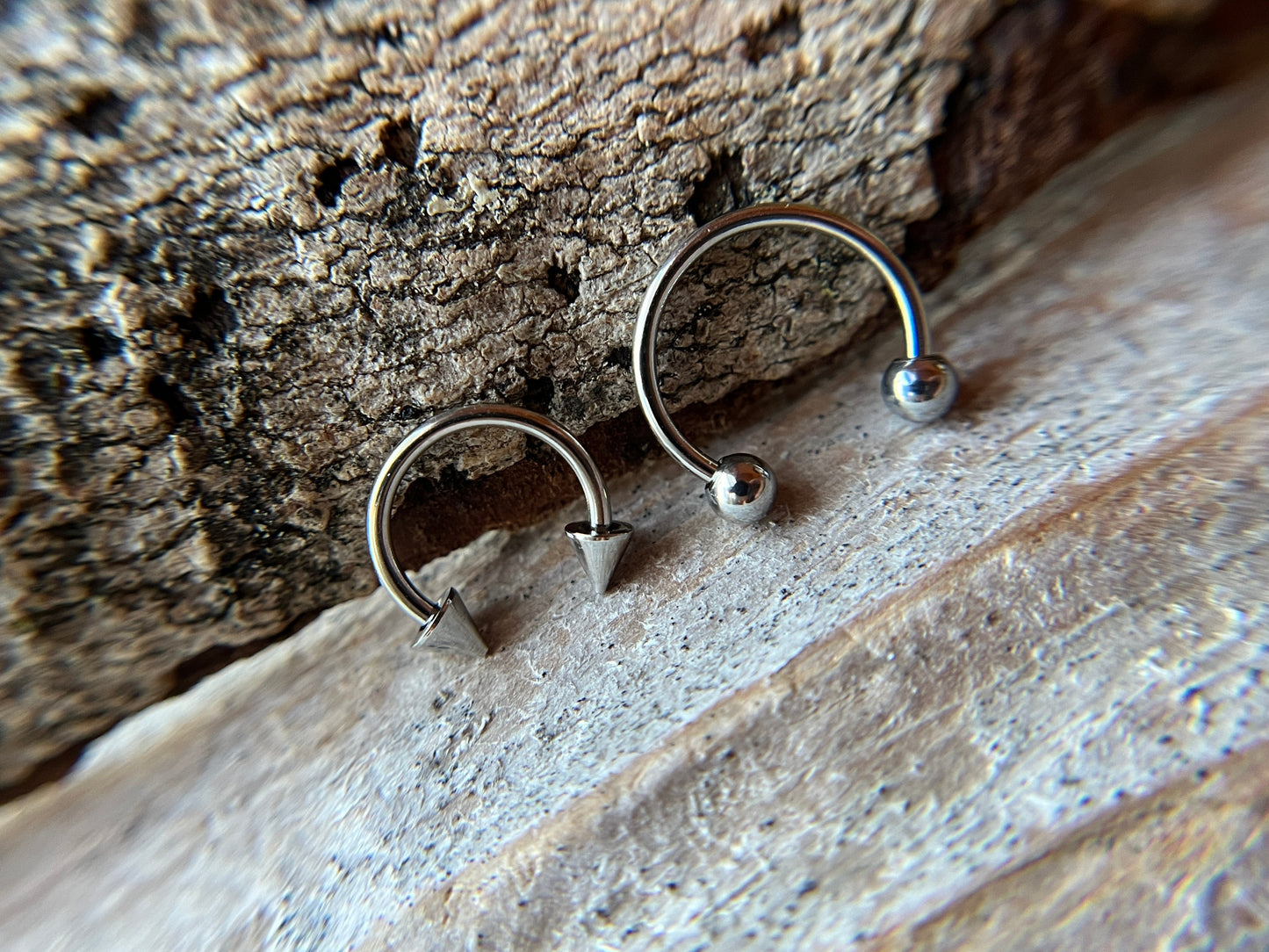 Tiny Balls or Spikes 316L Surgical Steel 18G Horseshoe Ring