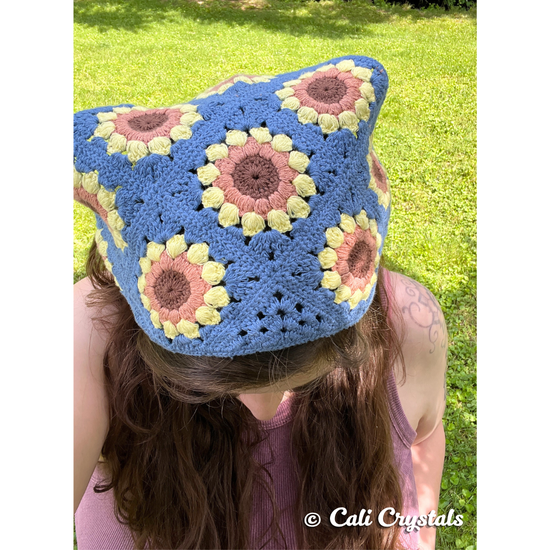 Retro Sunflower Design Crochet Hair Bandana