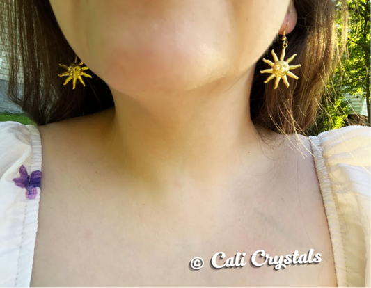 Boho Sun Gold Tone Earrings