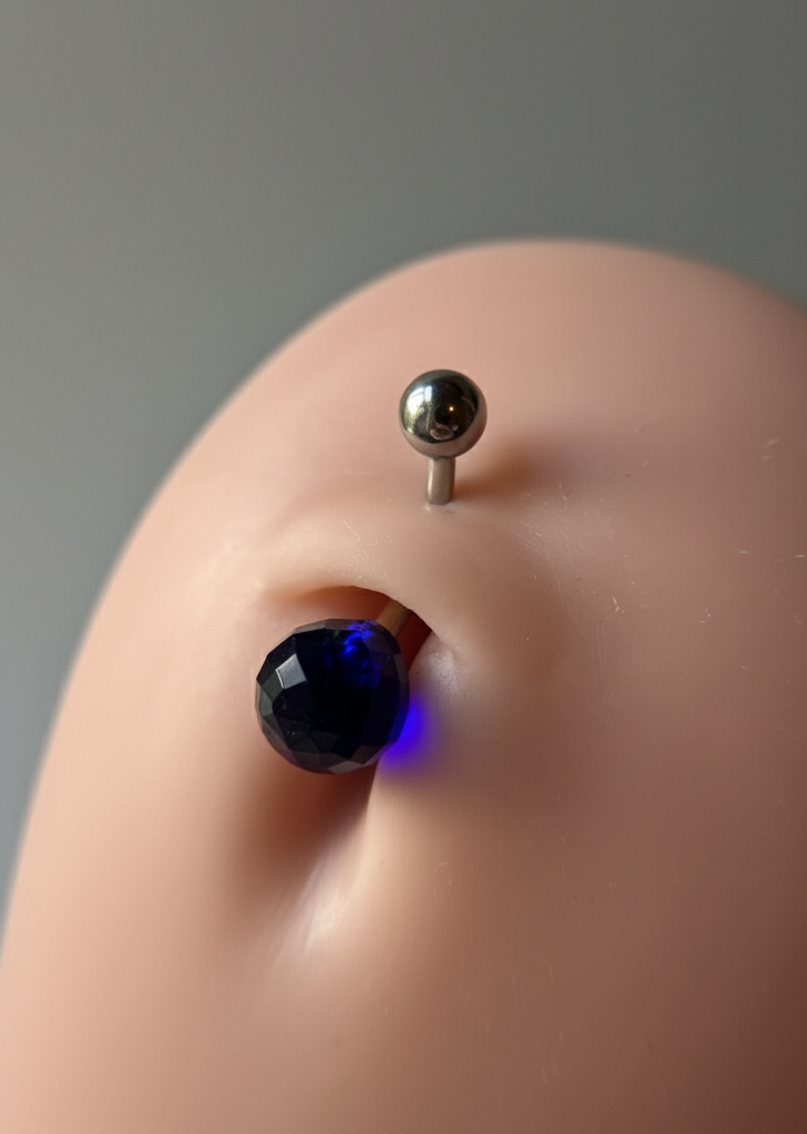Faceted Teardrop Hydro Quartz Sapphire Gold, Black or Steel Belly or VCH Barbell