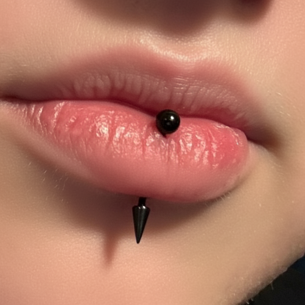 Black Titanium Ion Plated Petite Spike 16G Curved Barbell