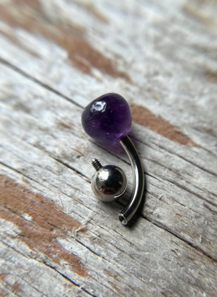 Hydro Quartz Amethyst Onion Cut Belly or VCH Barbell