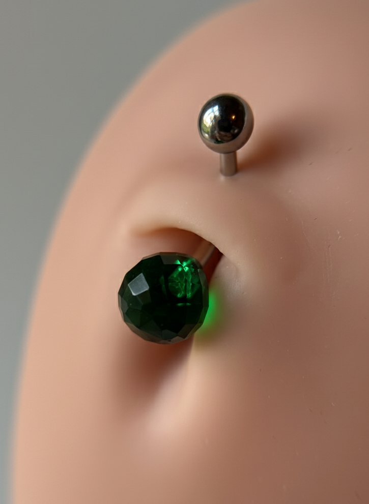 Faceted Teardrop Hydro Quartz Emerald Gold, Black or Steel Belly or VCH Barbell