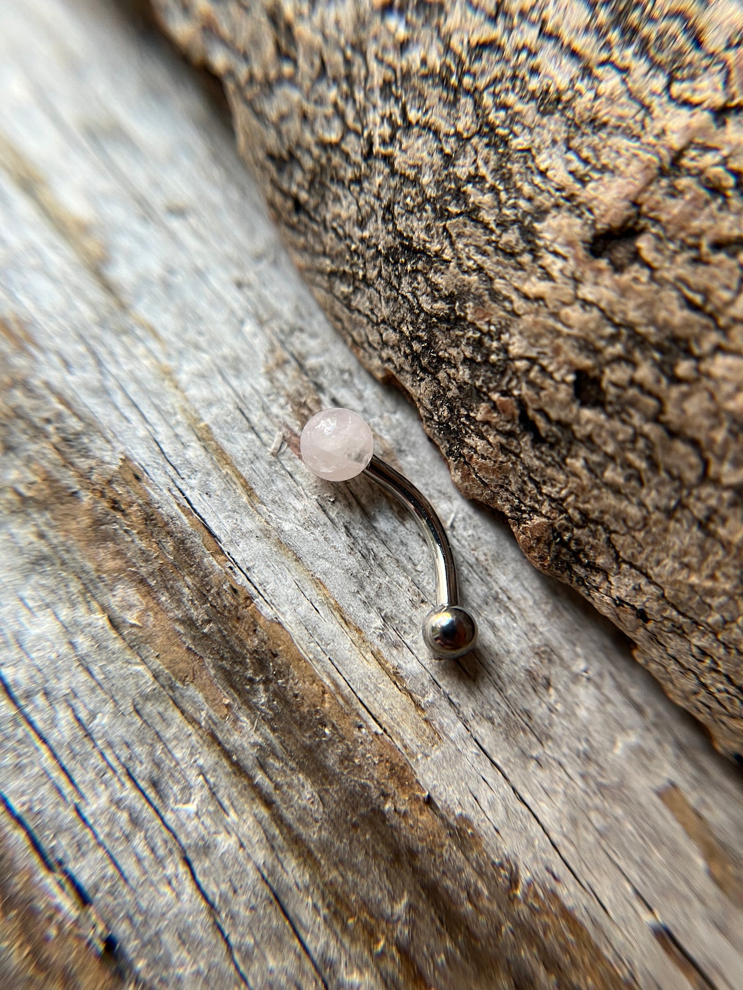 Pick Your Natural Stone 16G Rook / Vertical Lip Piercing Barbell