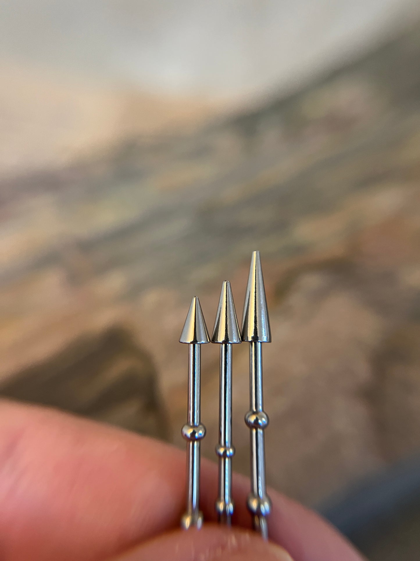 316L Surgical Steel Bamboo Notched Spiked Industrial Piercing Barbell
