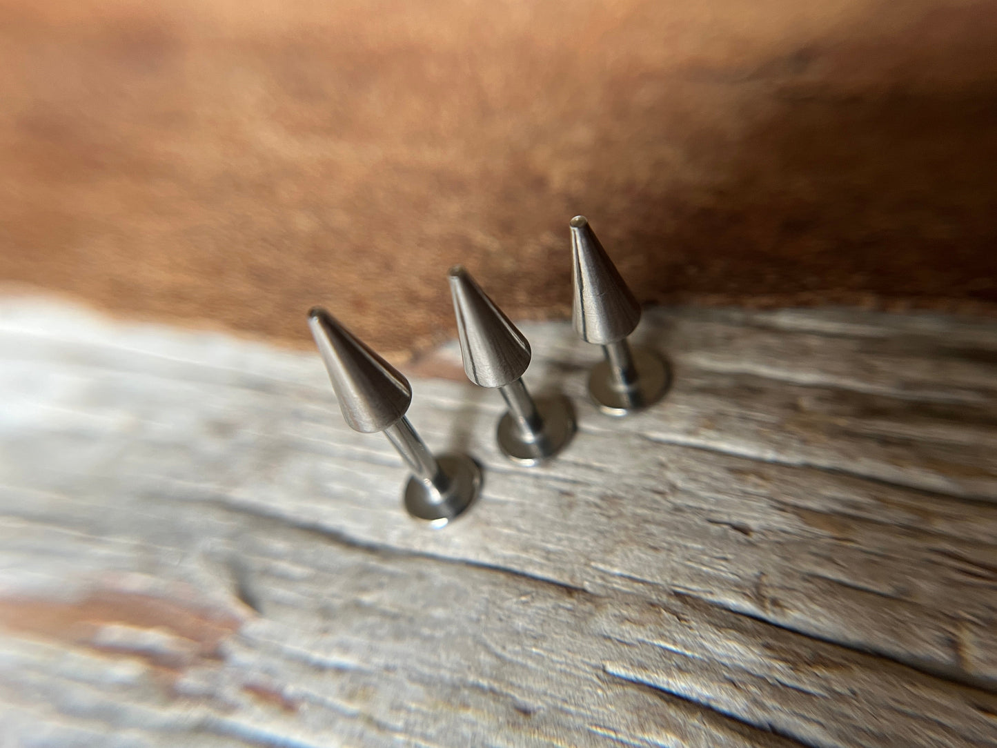316L Surgical Steel Pick Your Spike Length 14G Flat Back Labret