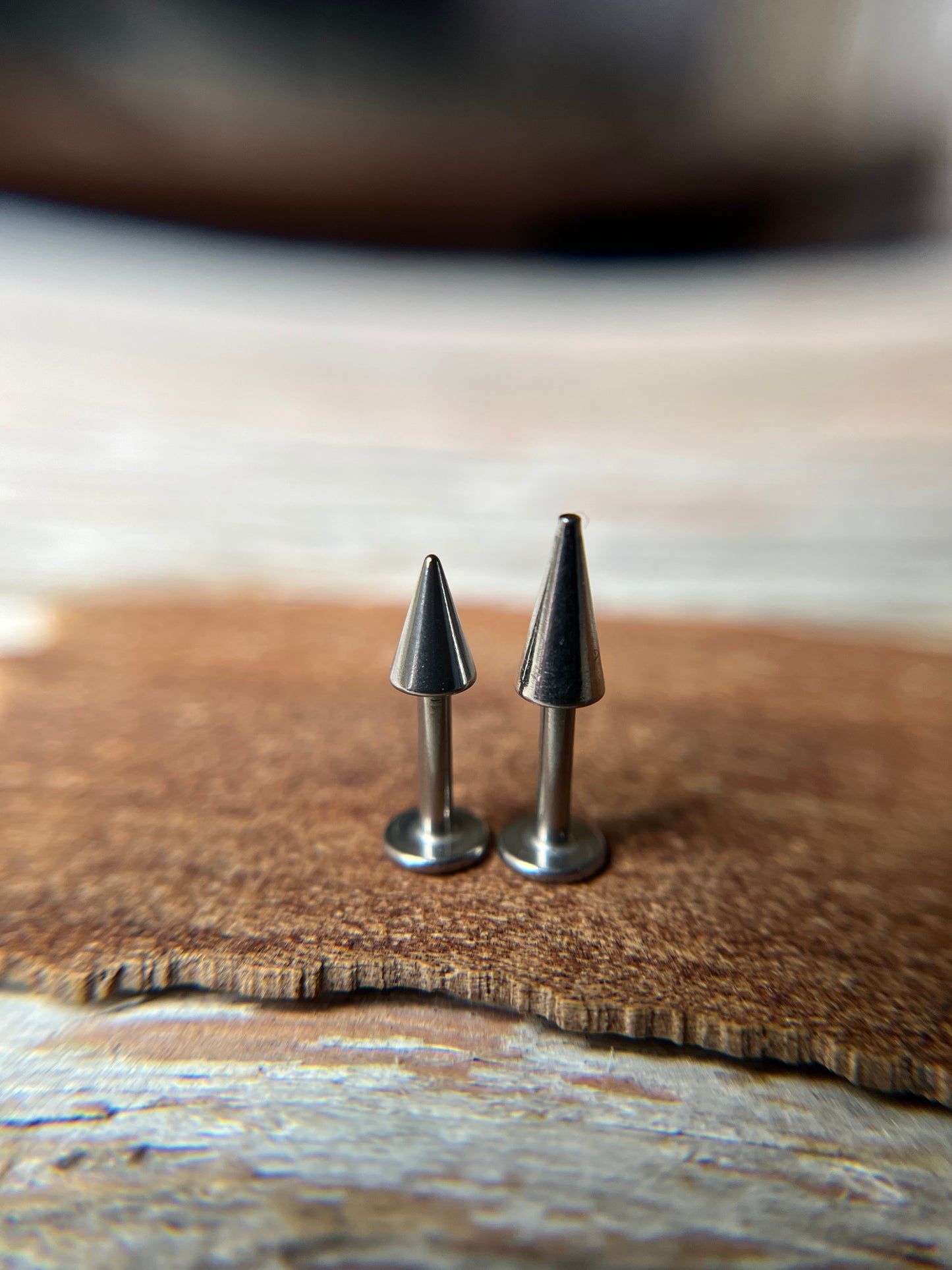 316L Surgical Steel Pick Your Spike Length 14G Flat Back Labret