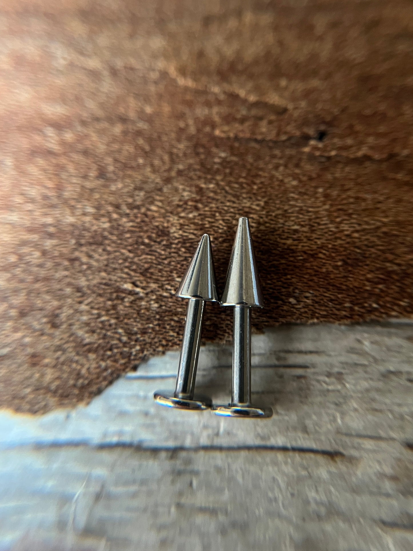 316L Surgical Steel Pick Your Spike Length 14G Flat Back Labret