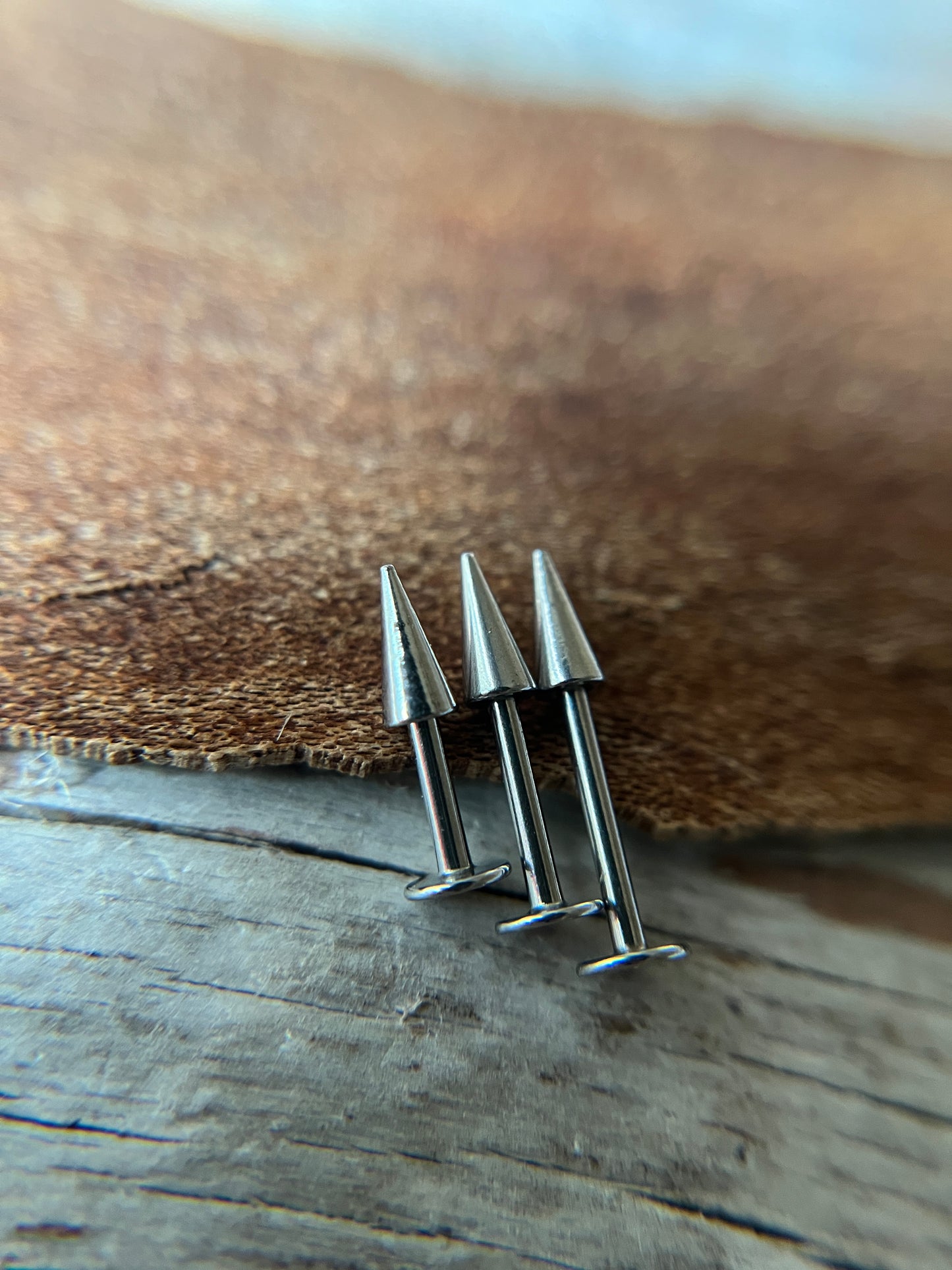 Petite Spike 316L Surgical Steel 16G Flat Back Labret