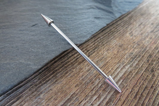 316L Surgical Steel Spiked Industrial Piercing Barbell