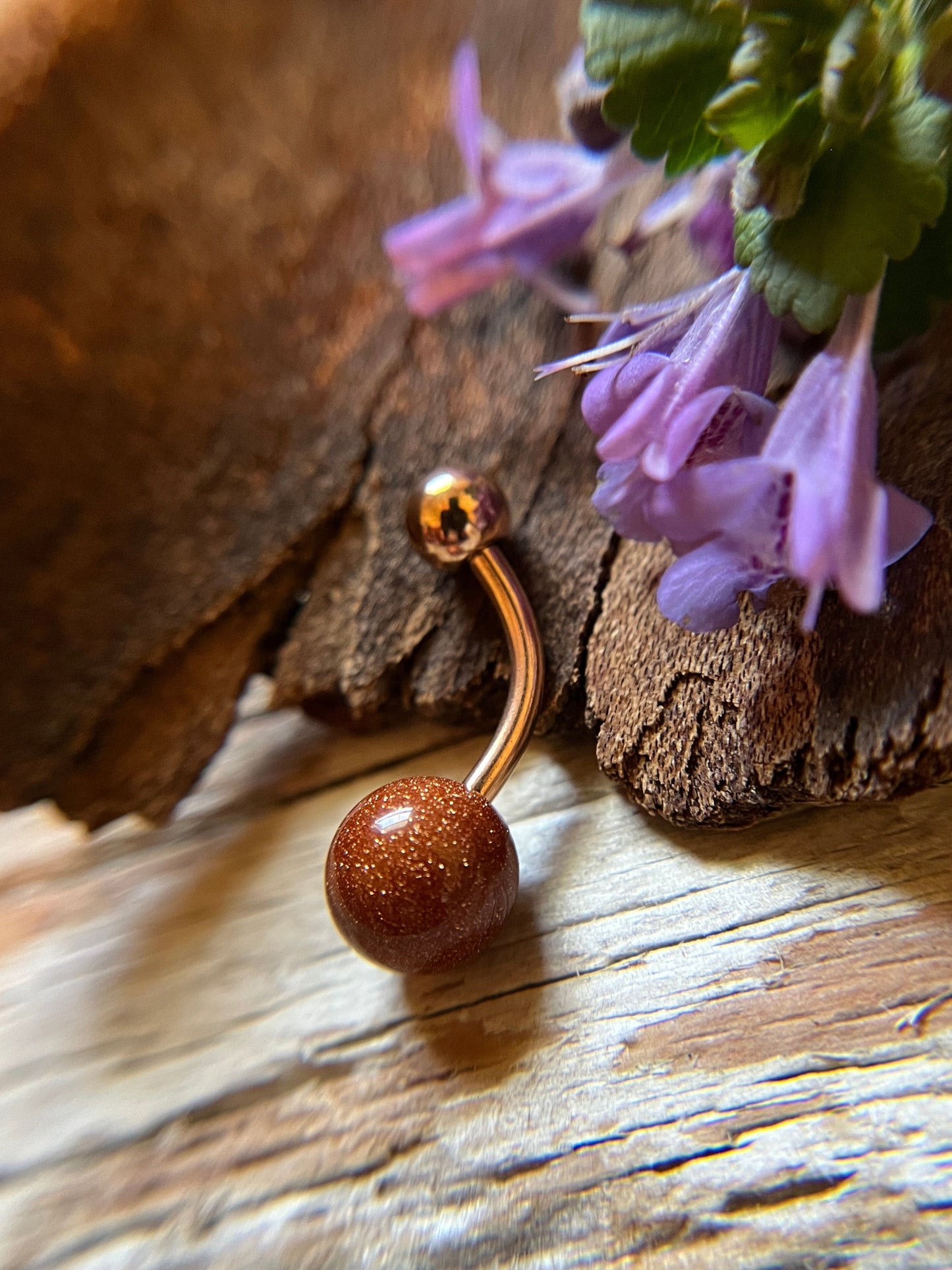 SALE! Orange Goldstone Pick Your Finish Color 14G Curved Barbell