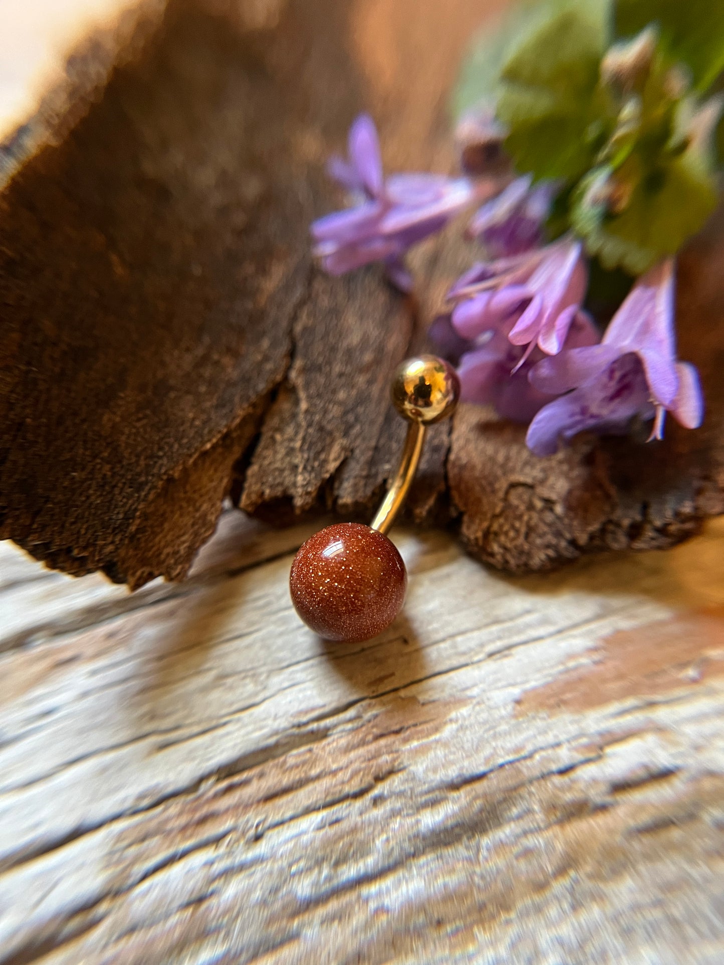 SALE! Orange Goldstone Pick Your Finish Color 14G Curved Barbell