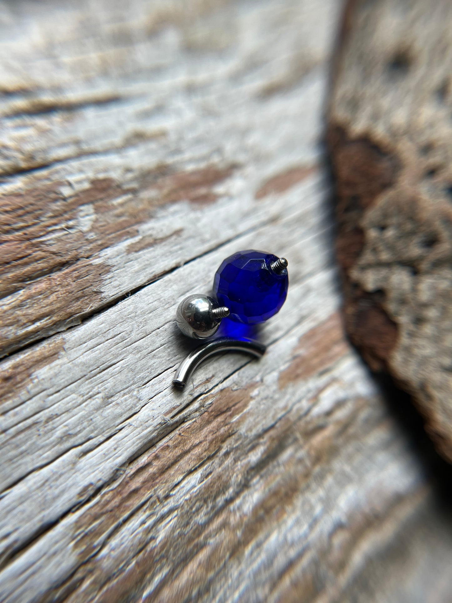 Faceted Teardrop Hydro Quartz Sapphire Gold, Black or Steel Belly or VCH Barbell