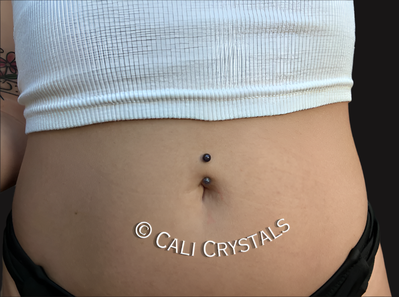 Petite Lapis Lazuli Natural Stone 14G Implant-Grade Titanium Curved Barbell