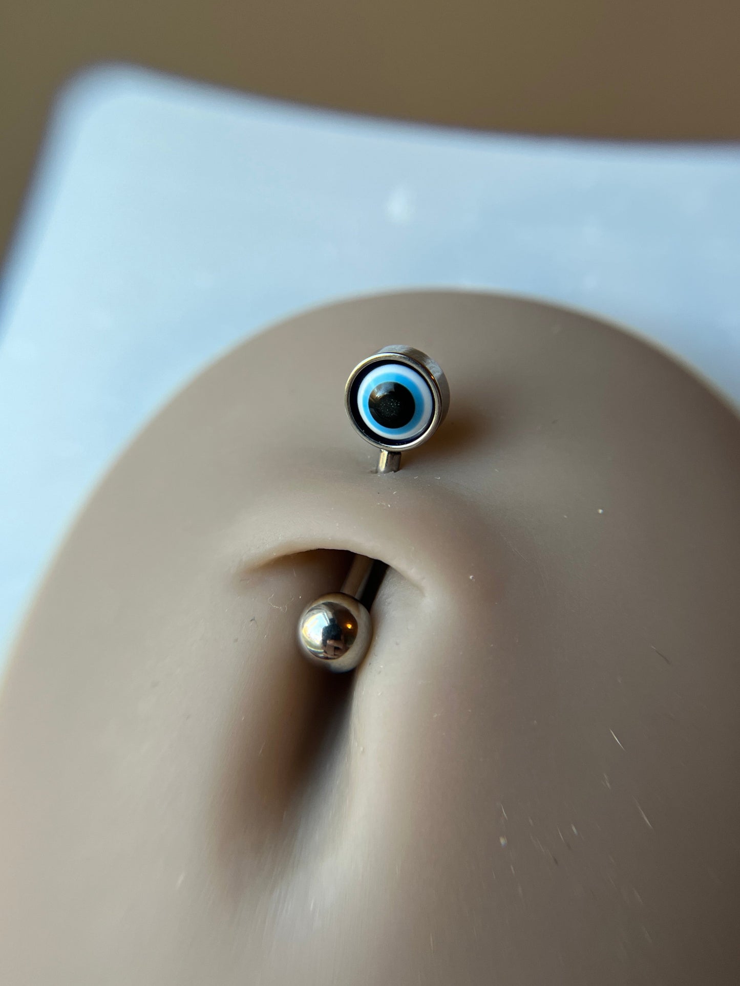 Blue Evil Eye Cabochon Belly Ring