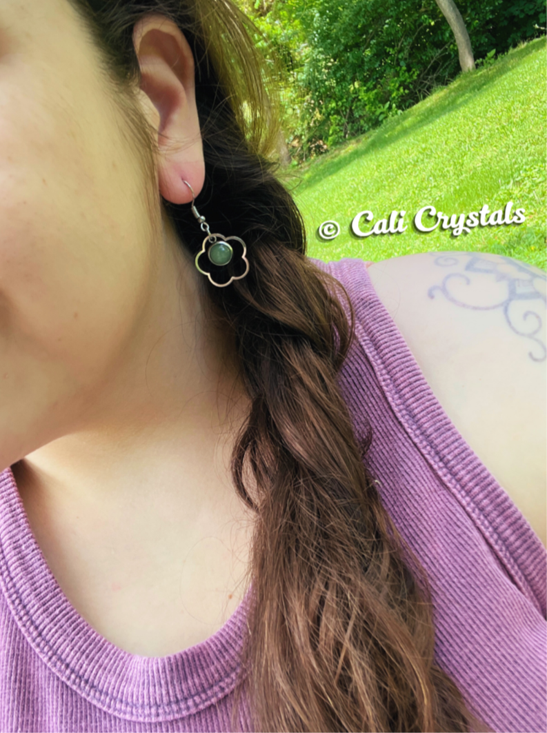 Amethyst Natural Stone 90's Vibes Flower Earrings