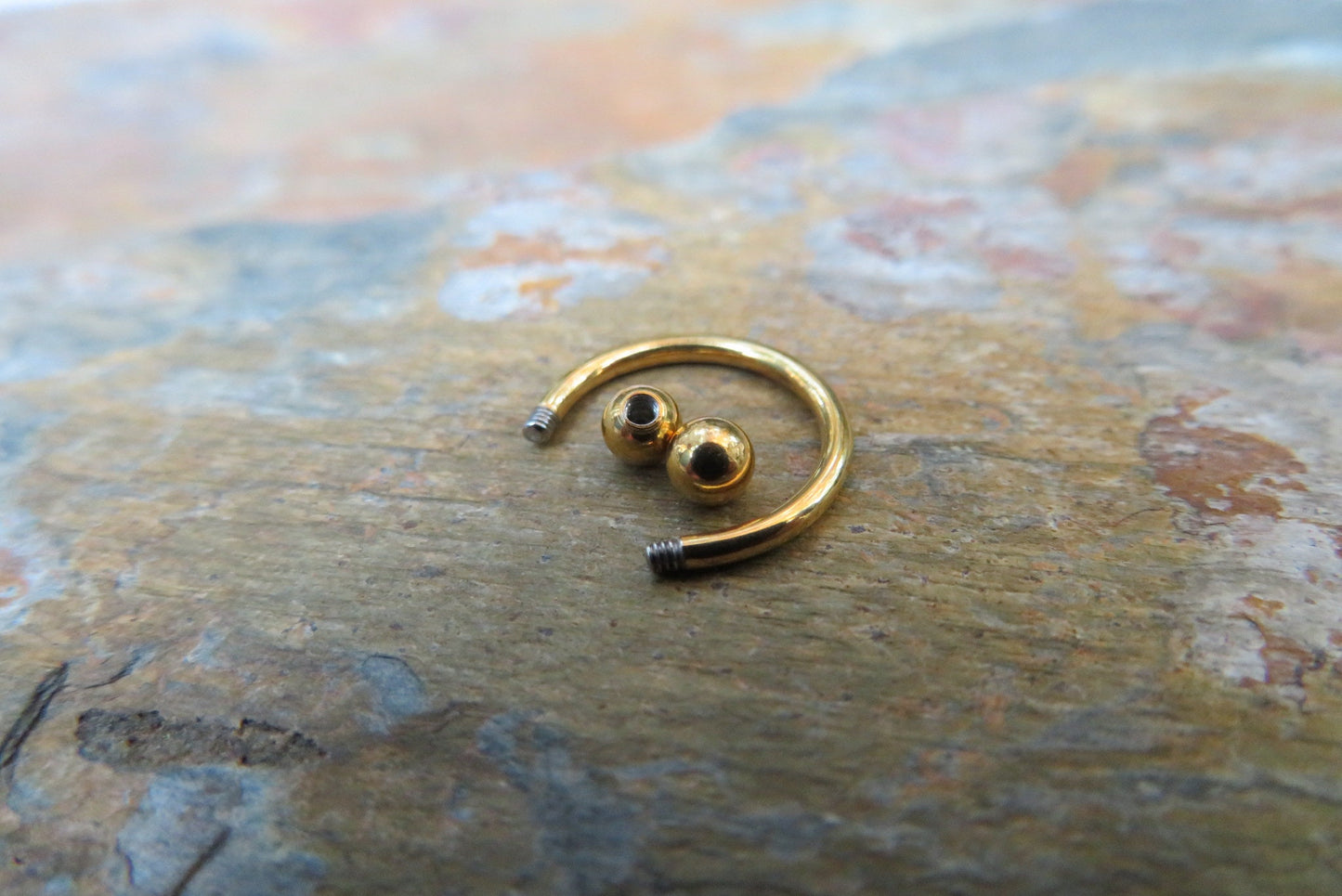 Gold Titanium Ion Plated 16G (1.2mm) Horseshoe Ring Septum Daith Helix Tragus Piercing 316L Surgical Steel Custom Size