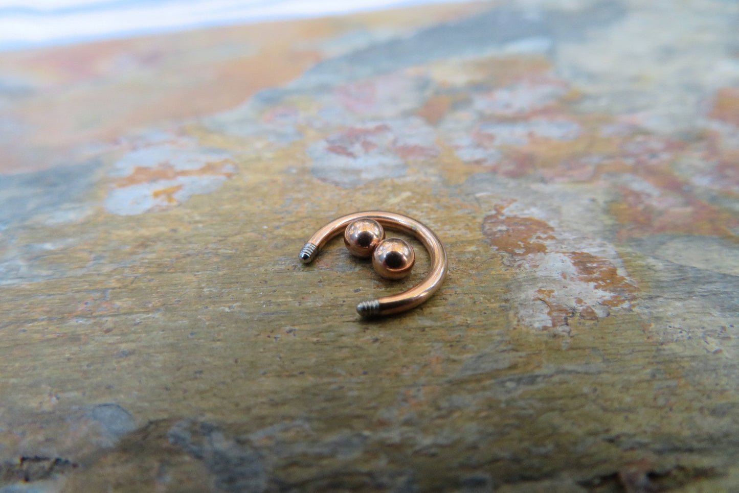 Rose Gold Titanium Ion Plated 16G (1.2mm) Horseshoe Ring Septum Piercing 316L Surgical Steel