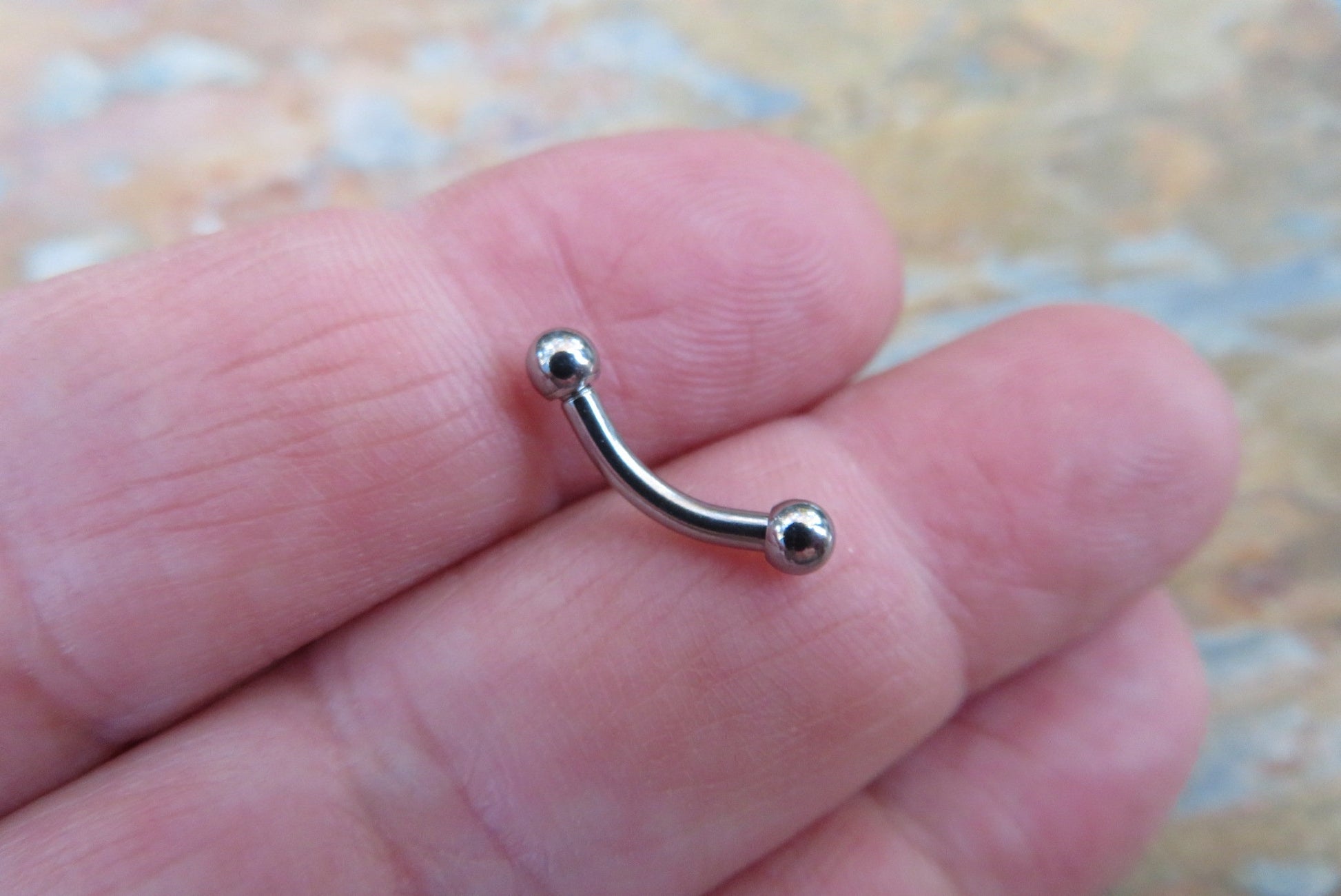 Hypoallergenic Steel 14G (1.6mm) Barbell Curve Belly Nipple Tongue Piercing 100% Surgical Steel Curved Bar