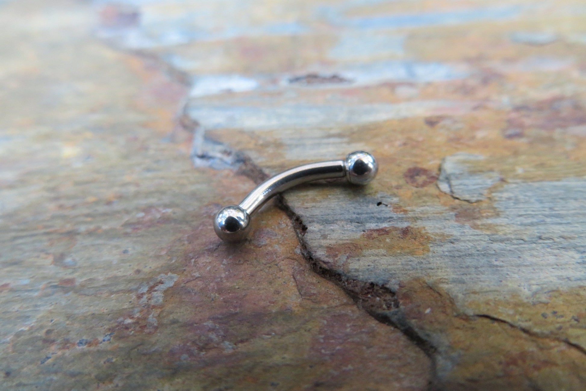 Hypoallergenic Steel 14G (1.6mm) Barbell Curve Belly Nipple Tongue Piercing 100% Surgical Steel Curved Bar