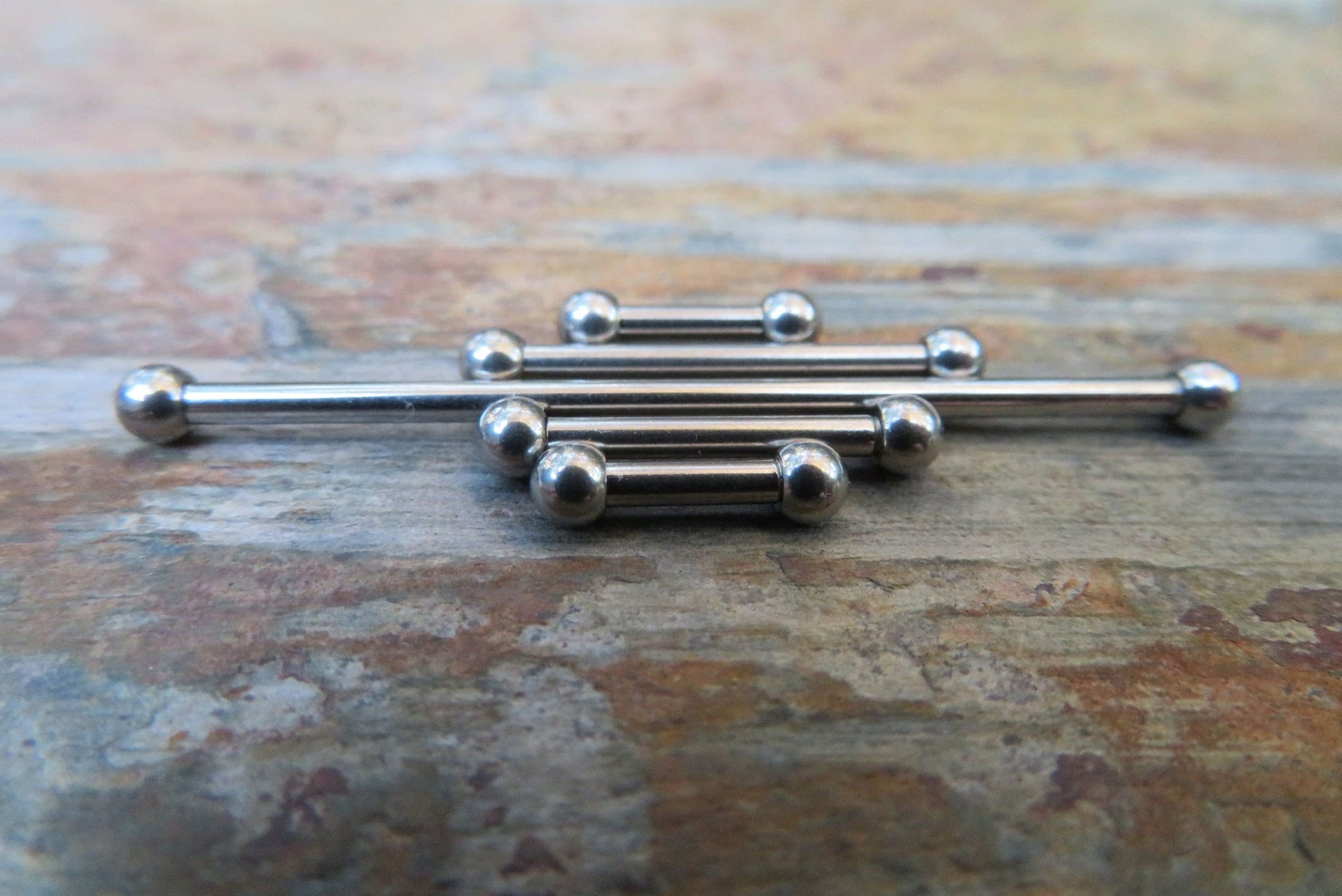 One Single 14g (1.6mm) Barbell 100% Surgical Steel Custom Length & Ball Size Standard Industrial Nipple Tongue Piercing Bars Scaffold Ring