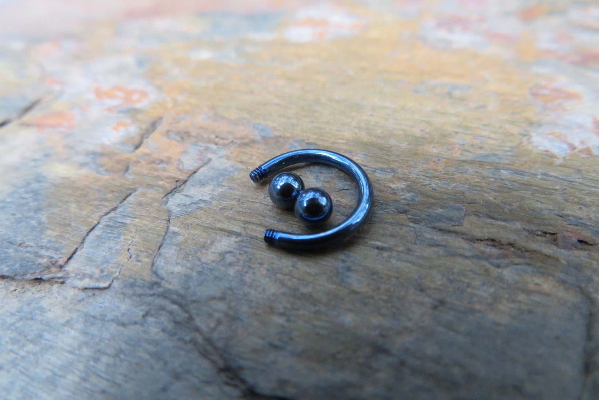 Dark Blue Titanium Ion Plated 16G (1.2mm) Horseshoe Ring Septum Piercing 316L Surgical Steel