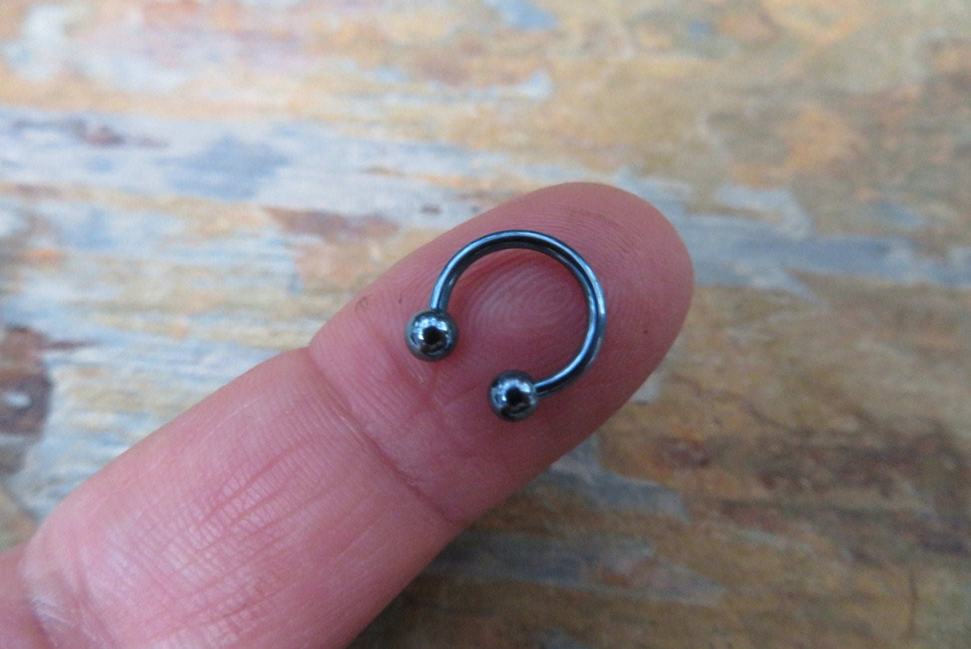 Sky Blue Titanium Ion Plated 16G (1.2mm) Horseshoe Ring Septum Piercing 316L Surgical Steel