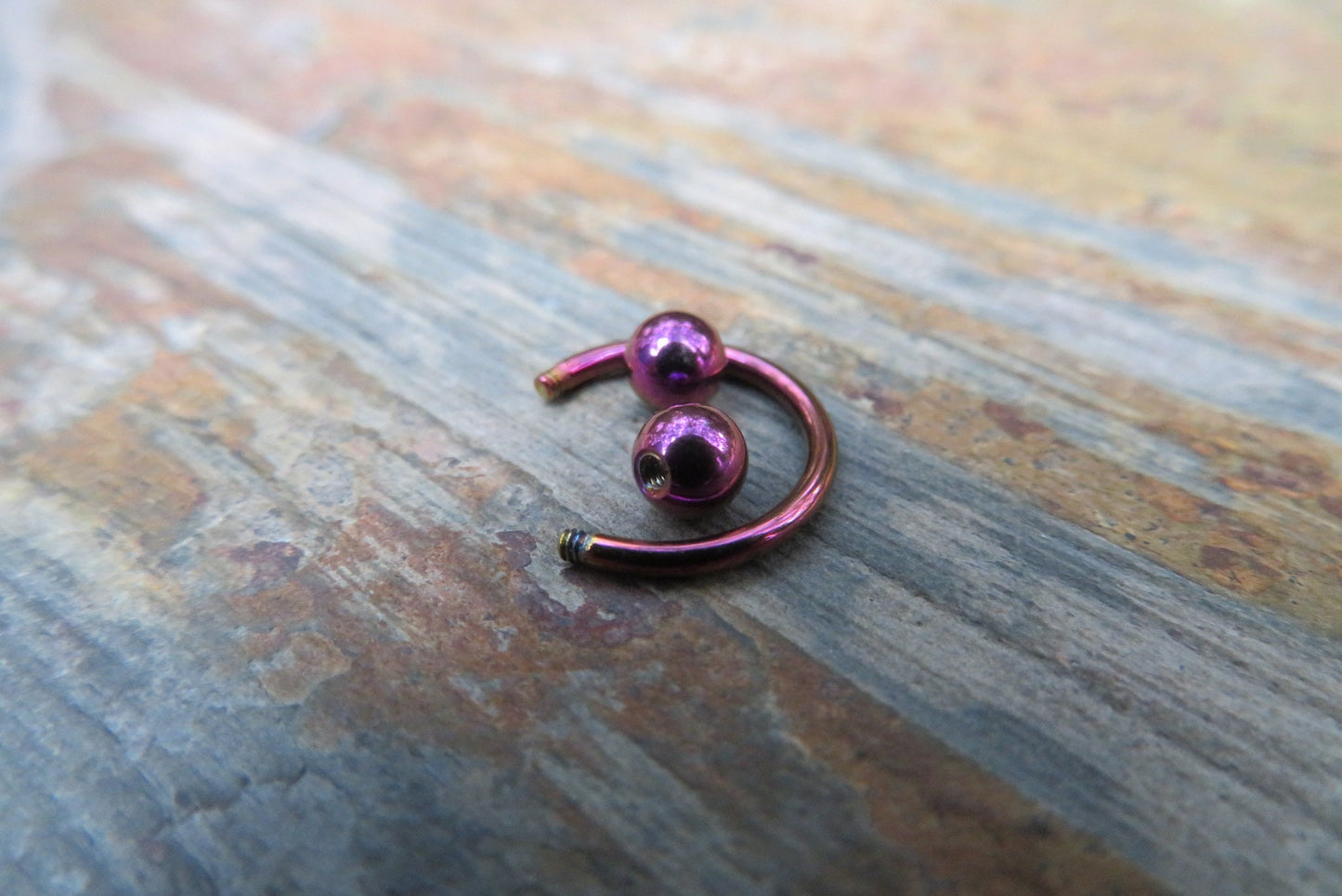 Purple Titanium Ion Plated 16G (1.2mm) Horseshoe Nose Ring Septum Piercing 316L Surgical Steel