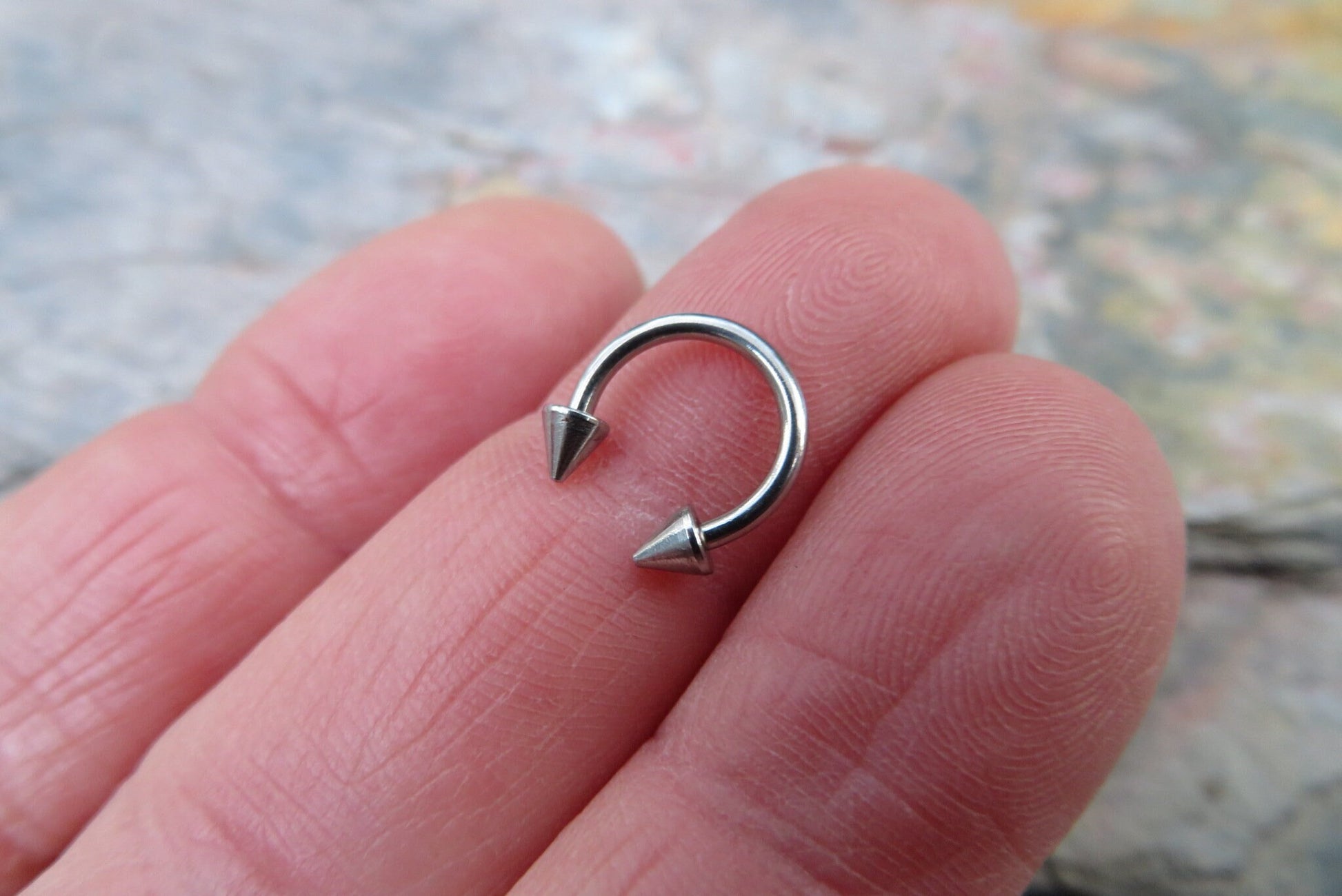 Surgical Steel Spiked 16G (1.2mm) Hypoallergenic Horseshoe Ring Septum Piercing Hypoallergenic 316L Steel Spikes