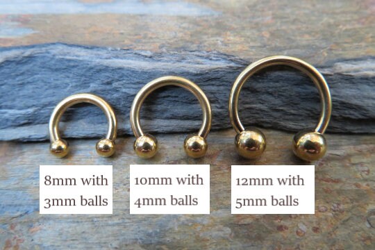THICK Rose Gold Titanium Ion Plated 14G (1.6mm) Horseshoe Ring Septum Nipple Piercing Barbell 316L Surgical Steel Gauged Up