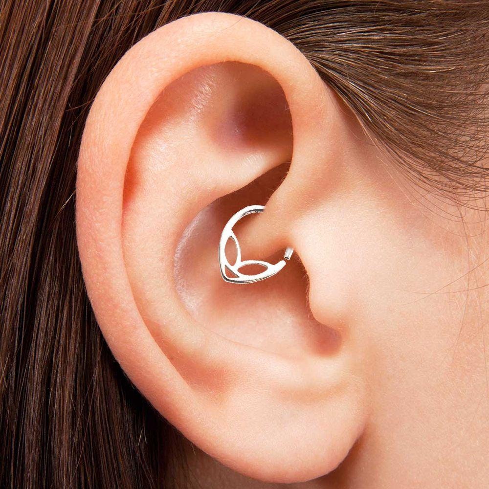 Gold Alien 18G (1.0mm) or 16G (1.6mm) Piercing Daith Cartilage Septum Ring with Glass Miyuki Bead Piercings Surgical Steel Aquarius