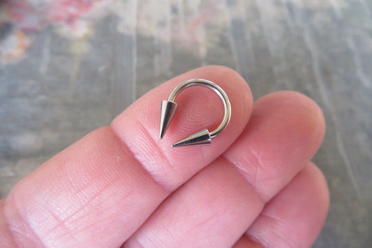 Petite Horseshoe Ring Long Spikes 16G (1.2mm) Hypoallergenic Septum Piercing Small Snug Diameter Spiked 316L Surgical Steel
