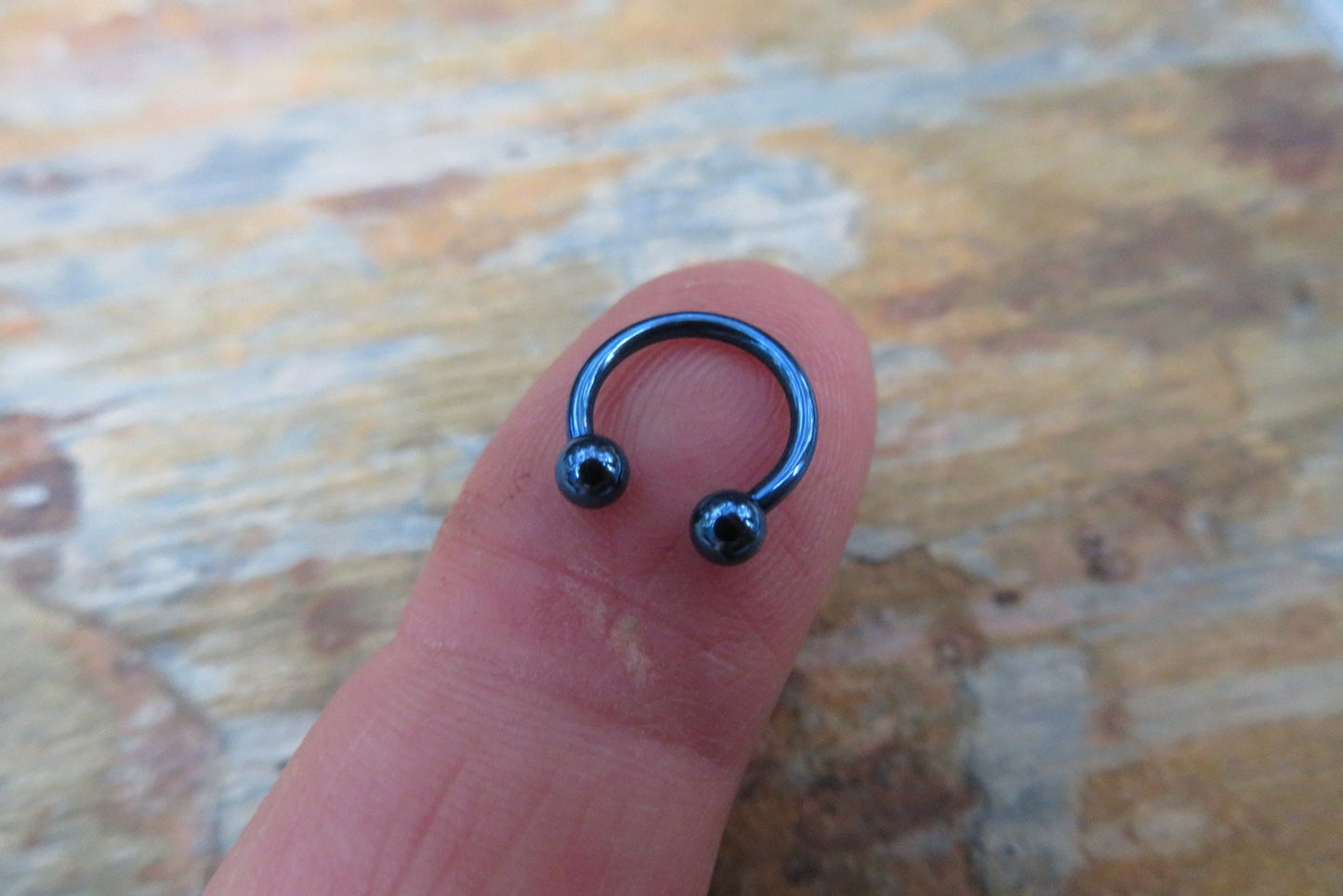 Dark Blue Titanium Ion Plated 16G (1.2mm) Horseshoe Ring Septum Piercing 316L Surgical Steel
