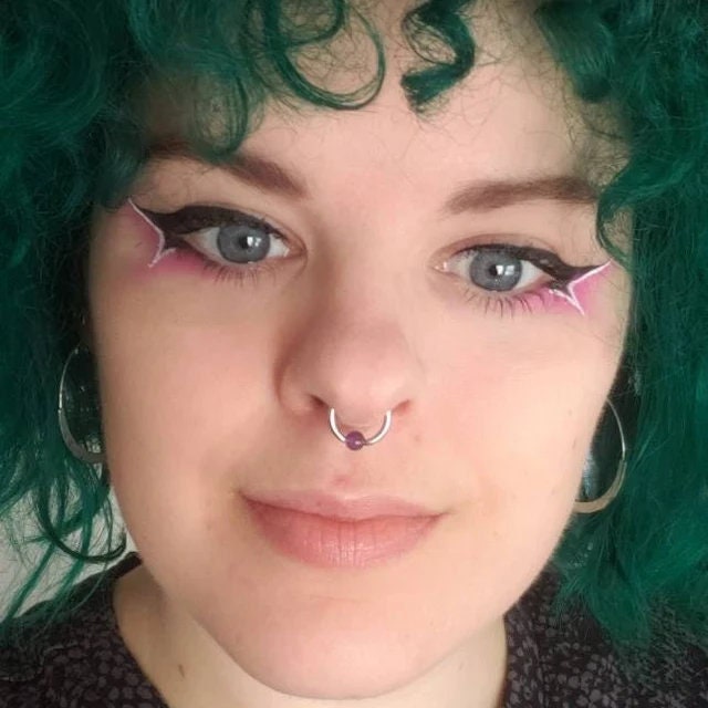 Natural Purple Amethyst Stone Bead Steel CBR Ring Hoop 16G (1.2mm) 14G (1.6mm) Nose Cartilage Septum Piercing 316L Surgical Hypoallergenic