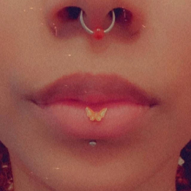 Natural Carnelian Stone Bead Black Titanium Plated CBR Ring Hoop 16G (1.2mm) 14G (1.6mm) Nose Septum Piercing 316L Steel Spooky Halloween