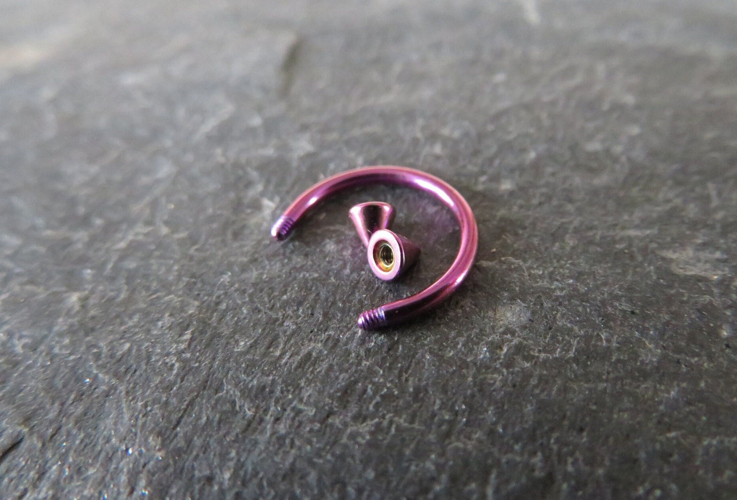 Purple Titanium Ion Plated Spiked 16G (1.2mm) Horseshoe Ring Septum Piercing 316L Surgical Steel Spikes