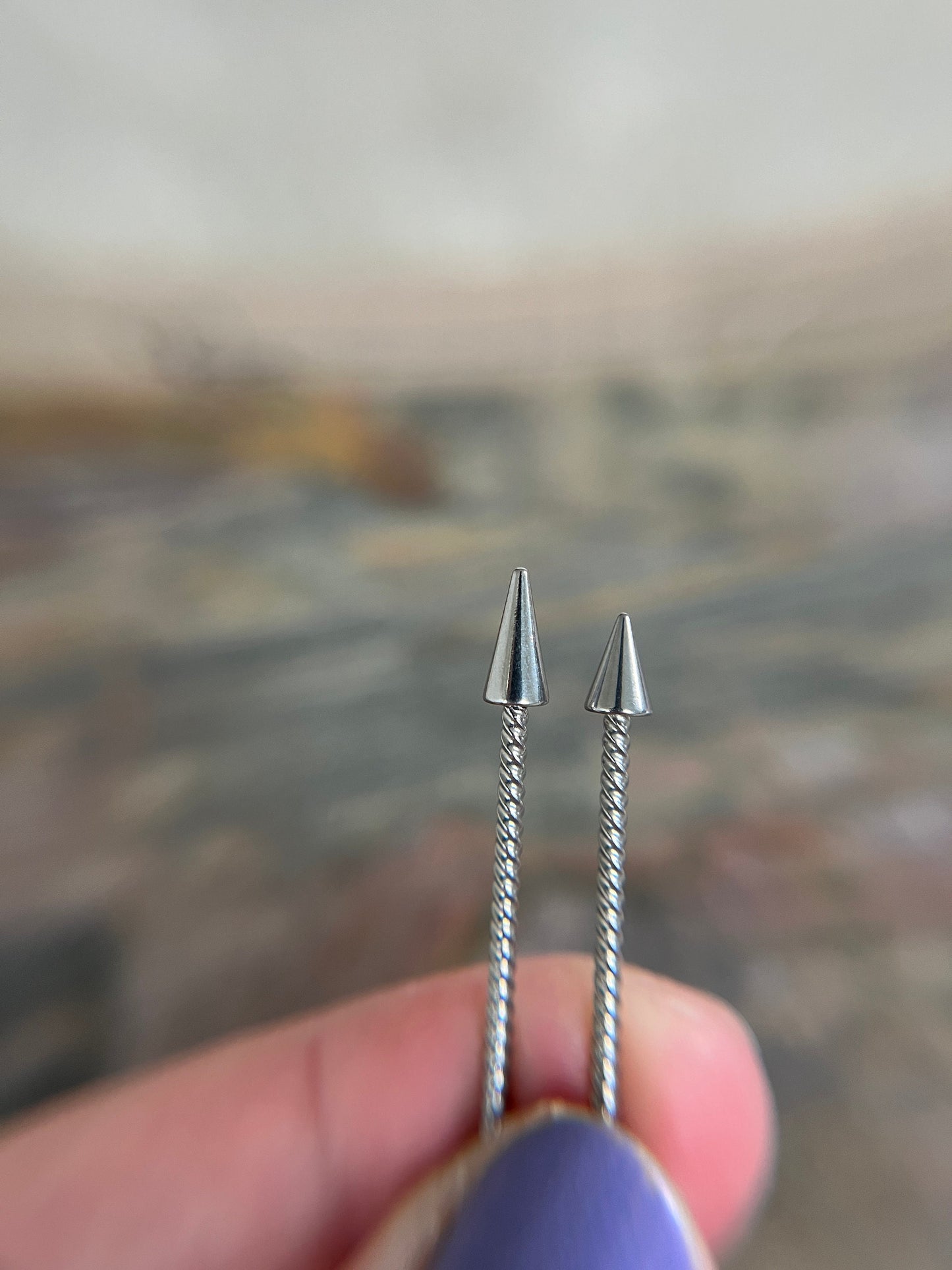 100% Surgical Steel Twisted Braided Medium or Long Spikes Industrial Scaffold Bar Barbell 14G (1.6mm) Piercing Piercings 316L Spiked