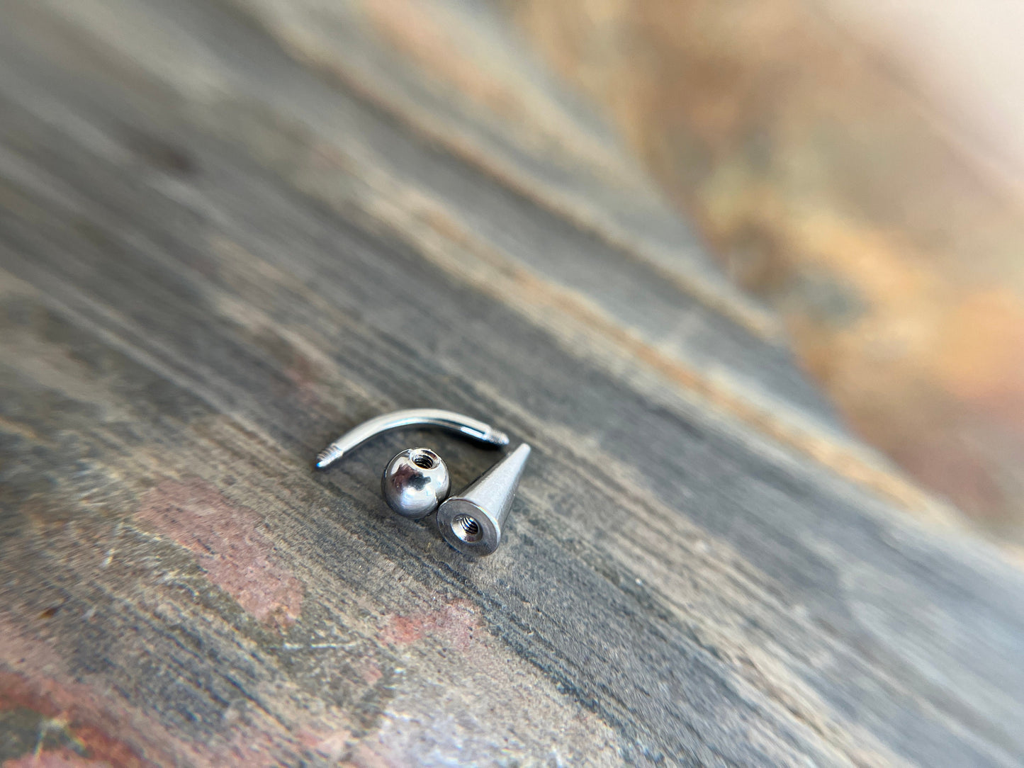 100% Surgical Steel Custom Length Barbell Curve Long Spike Vertical Lip 16G (1.2mm) Rook Eyebrow Lip Piercing Hypoallergenic Curved Bar
