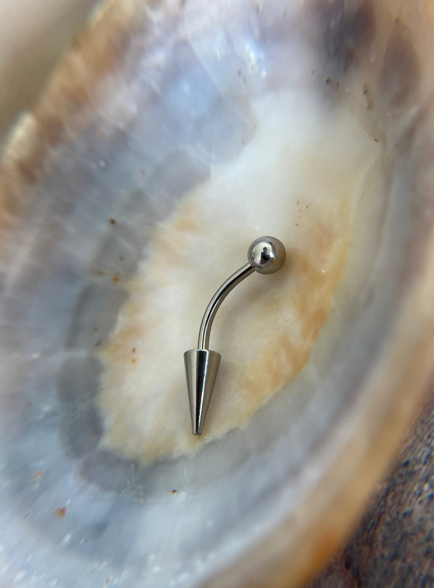 100% Surgical Steel Custom Length Barbell Curve Long Spike Vertical Lip 16G (1.2mm) Rook Eyebrow Lip Piercing Hypoallergenic Curved Bar