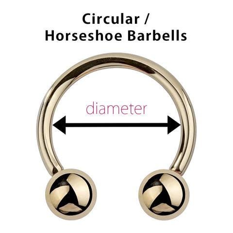 Large Diameter Size Options Black Titanium Plated 16G (1.2mm) Long Spikes Horseshoe Ring Septum Piercing Daith Helix Cartilage Nose Spiked