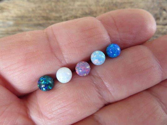 Pick Your Opal Color, Bar Finish and Length Titanium IP Floating Belly Navel Ring VCH Piercing 14G (1.6mm) Surgical Steel Curved Barbell