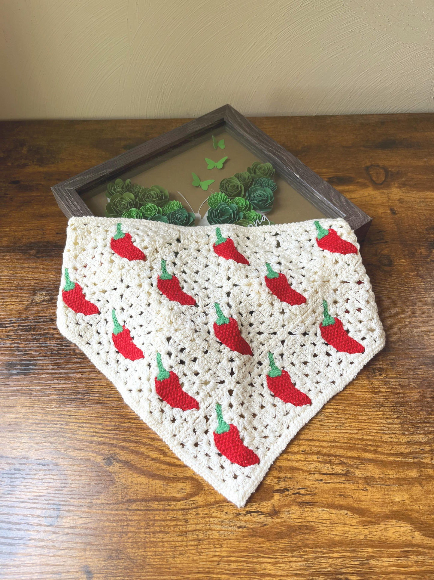 Red Chili Pepper Crochet Hair Bandana