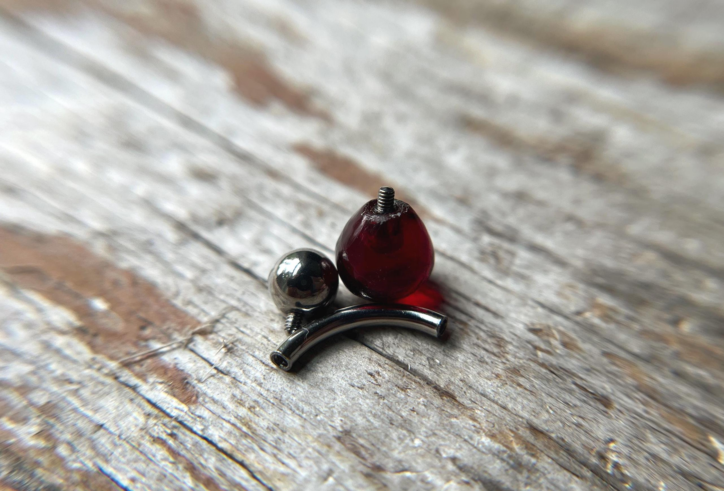 Hydro Quartz Garnet Onion Cut Belly or VCH Barbell