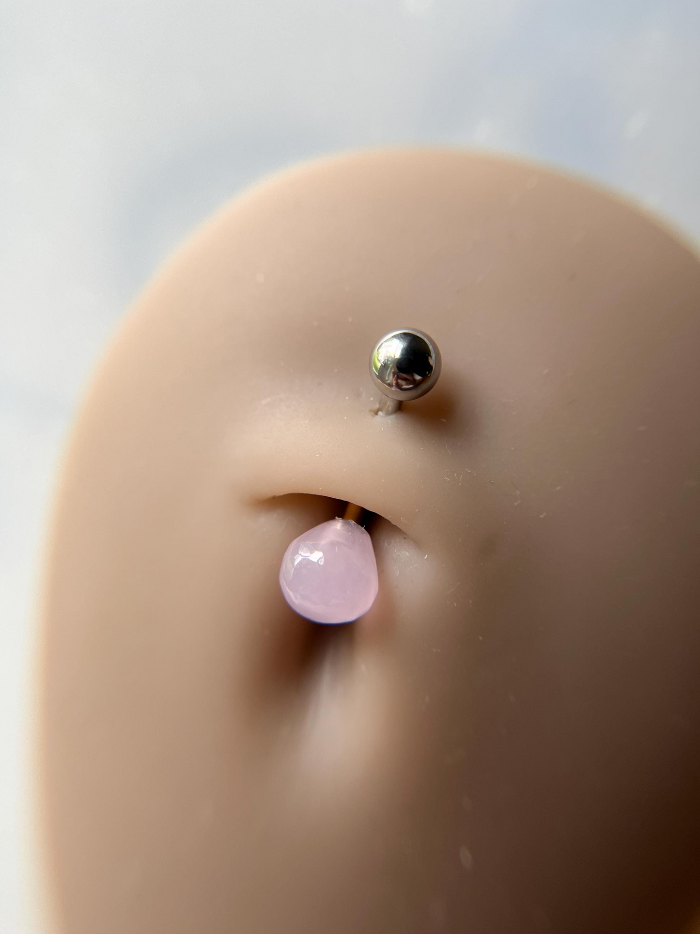 Hydro Quartz Rose Quartz Onion Cut Belly or VCH Barbell