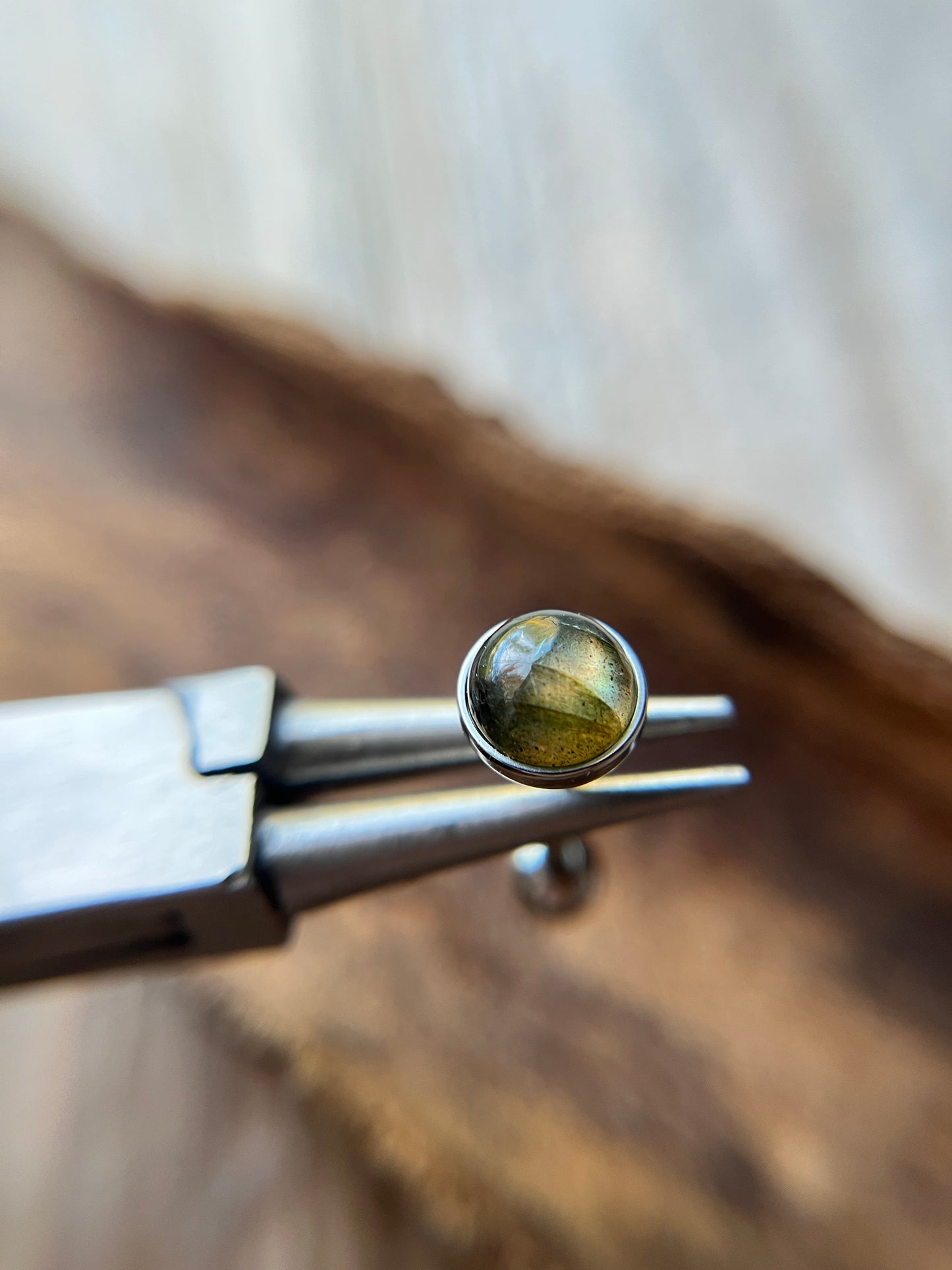 A+ Grade Labradorite Natural Stone Tongue Piercing Barbell