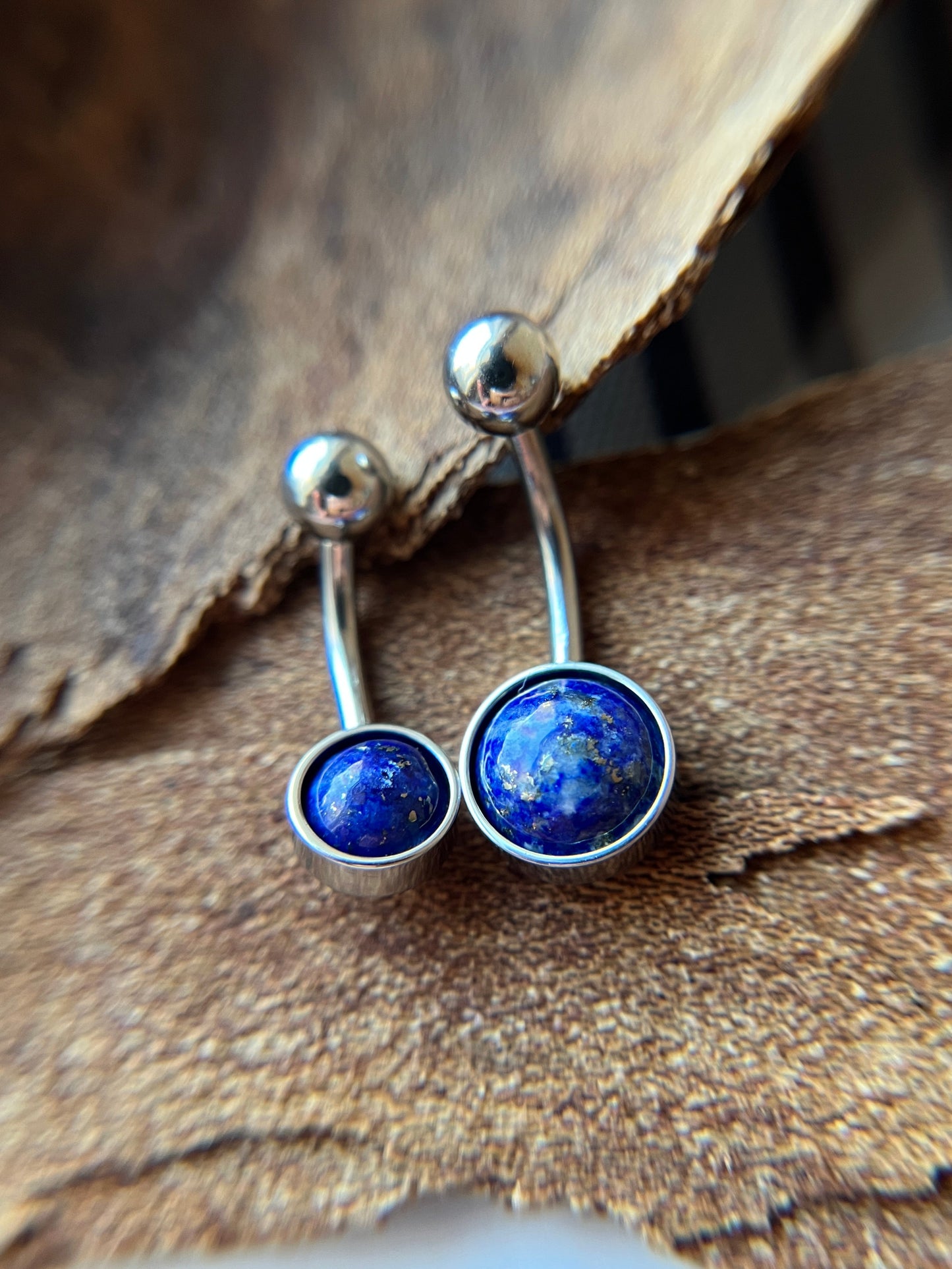 Lapis Lazuli Natural Stone Belly Ring