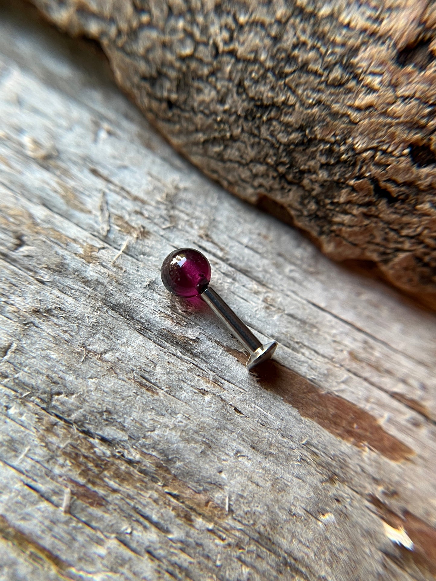 Pick Your Natural Stone 16G Surgical Steel Flat Back Labret Piercing