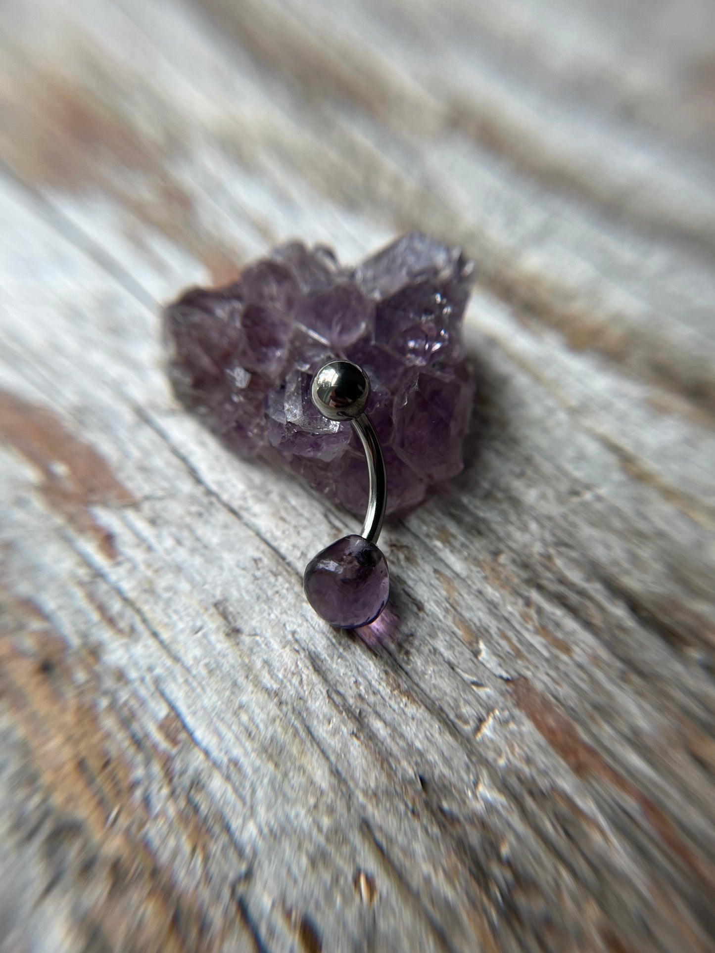 Hydro Quartz Amethyst Onion Cut Belly or VCH Barbell