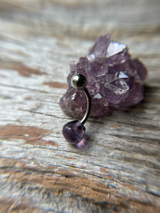 Hydro Quartz Amethyst Onion Cut Belly or VCH Barbell