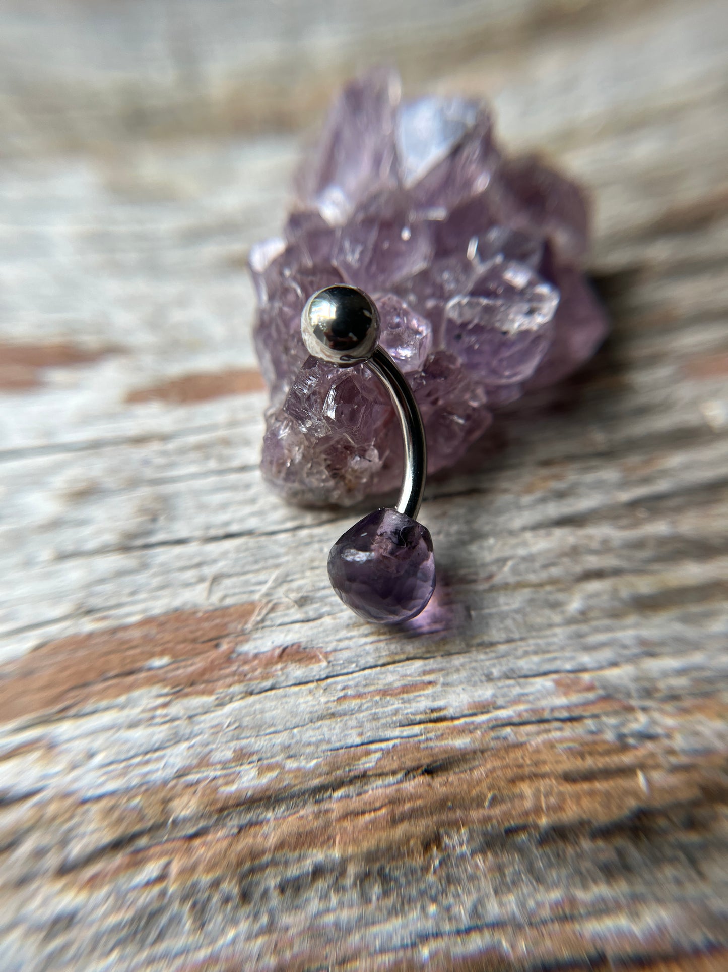 Hydro Quartz Amethyst Onion Cut Belly or VCH Barbell